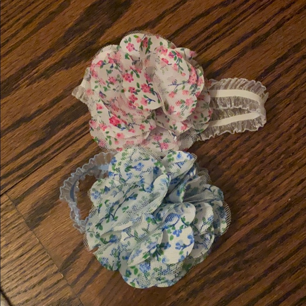 Pink and blue floral bows